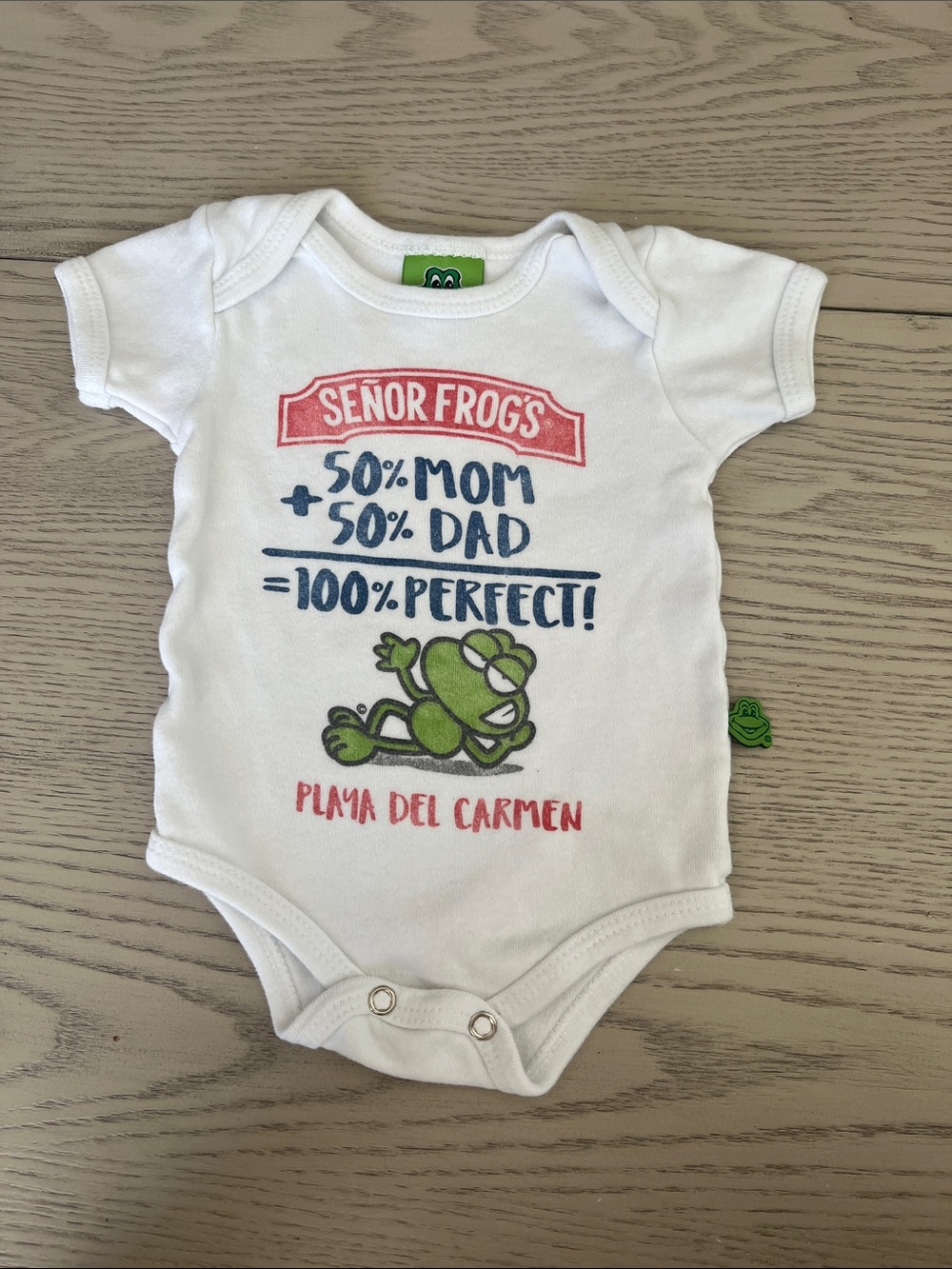 Señor Frog's White '100% Perfect' Baby One-Piece Bodysuit